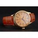 Rolex Cellini Date Gold Guilloche Dial Gold Case Light Brown Leather Strap
