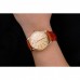 Rolex Cellini Date Gold Guilloche Dial Gold Case Light Brown Leather Strap