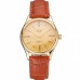 Rolex Cellini Gold Dial Roman Numerals Gold Case Light Brown Leather Strap
