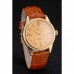 Rolex Cellini Gold Dial Roman Numerals Gold Case Light Brown Leather Strap