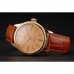 Rolex Cellini Gold Dial Roman Numerals Gold Case Light Brown Leather Strap