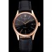Rolex Cellini Date Black Dial Rose Gold Markings Rose Gold Case Black Leather Strap