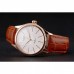 Rolex Cellini White Dial Rose Gold Case Brown Leather Strap