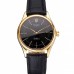 Rolex Cellini Black Dial Gold Markings Gold Case Black Leather Strap