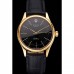 Rolex Cellini Black Dial Gold Markings Gold Case Black Leather Strap