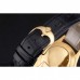 Rolex Cellini Black Dial Gold Markings Gold Case Black Leather Strap