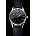 Rolex Cellini Black Dial Roman Numerals Stainless Steel Case Black Leather Strap
