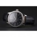 Rolex Cellini Black Dial Roman Numerals Stainless Steel Case Black Leather Strap