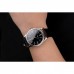 Rolex Cellini Black Dial Roman Numerals Stainless Steel Case Black Leather Strap