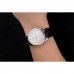 Rolex Cellini White Guilloche Dial Stainless Steel Case Black Leather Strap