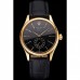 Rolex Cellini Black Dial Gold Case Black Leather Strap