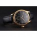Rolex Cellini Black Dial Gold Case Black Leather Strap