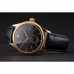 Rolex Cellini Black Dial Gold Case Black Leather Strap