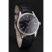 Rolex Cellini Black Dial Steel Case Black Leather Strap
