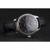 Rolex Cellini Black Dial Steel Case Black Leather Strap