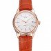 Rolex Cellini Date White Dial Rose Gold Case Brown Leather Strap