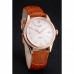 Rolex Cellini Date White Dial Rose Gold Case Brown Leather Strap