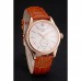 Rolex Cellini White Dial Rose Gold Case Light Brown Leather Strap
