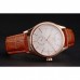 Rolex Cellini White Dial Rose Gold Case Light Brown Leather Strap