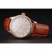 Rolex Cellini White Dial Rose Gold Case Light Brown Leather Strap
