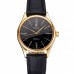 Rolex Cellini Black Dial Roman Numerals Gold Case Black Leather Strap