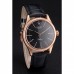Rolex Cellini Black Dial Rose Gold Markings Rose Gold Case Black Leather Strap