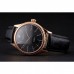 Rolex Cellini Black Dial Rose Gold Markings Rose Gold Case Black Leather Strap