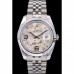 Rolex DateJust Stainless Steel Ribbed Bezel Flower Silver Dial 42001