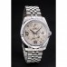 Rolex DateJust Stainless Steel Ribbed Bezel Flower Silver Dial 42001