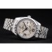 Rolex DateJust Stainless Steel Ribbed Bezel Flower Silver Dial 42001