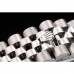 Rolex DateJust Stainless Steel Ribbed Bezel Flower Silver Dial 42001
