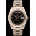 Rolex Day-Date Gold Stainless Steel Ribbed Bezel Black Dial 41998
