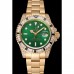 Rolex GMT Master II Green Dial Stone Set Bezel Gold Case And Bracelet 1453748