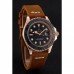 Rolex Yacht-Master Black Dial Rose Gold Case Brown Leather Bracelet 1453861